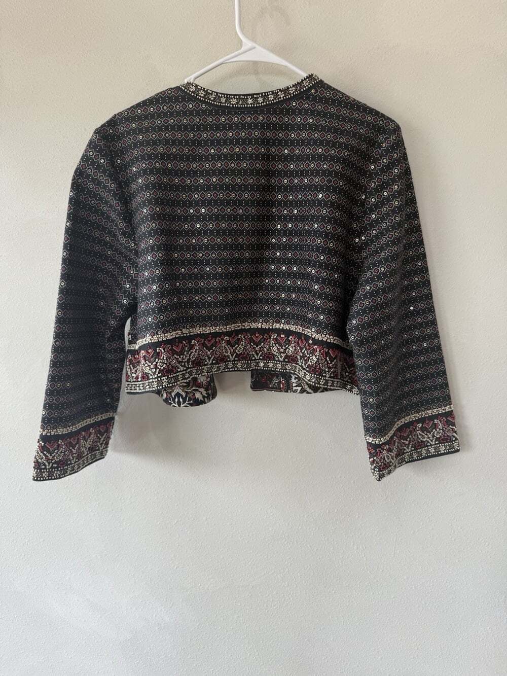 SOFT SURROUNDINGS $140 Mandala Bead Embellished Cropped Jacket Top Size Large - Picture 8 of 8